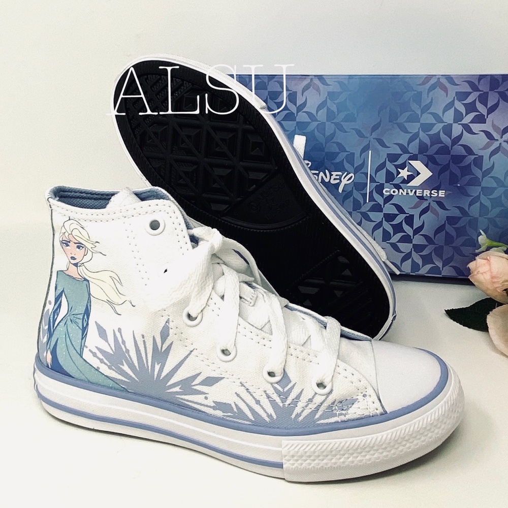 Converse & Disney Frozen Ctas High White Blue Kids - Picture 5 of 8